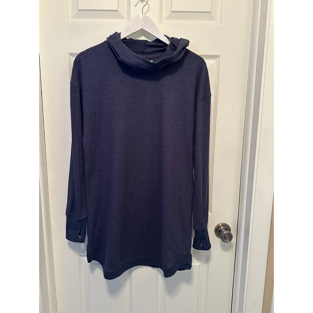 Tek Gear Women's Navy Blue Hooded Tunic‎ Sweatshirt Size M